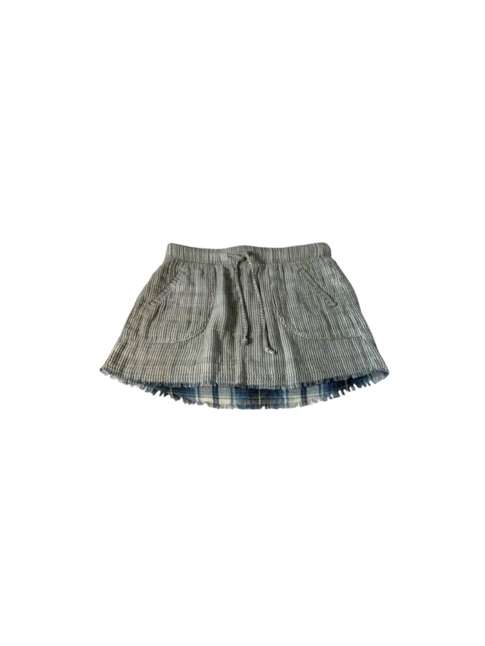 Anthropologie Cloth & Stone Stripe Mini Skirt Womens M White Blue Resortcore